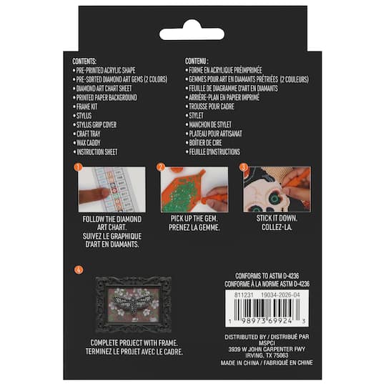 2" x 3" Moth Acrylic Surface Diamond Art Kit with Frame by Make Market®